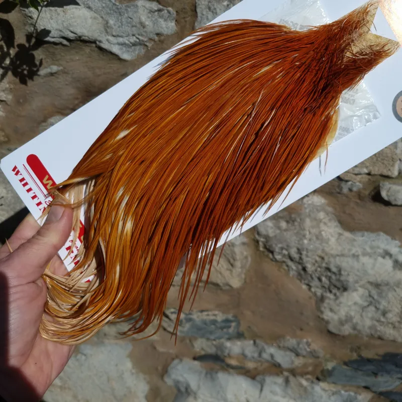 Whiting Bronze Grade Dry Fly Rooster Cape in Medium Ginger A-3