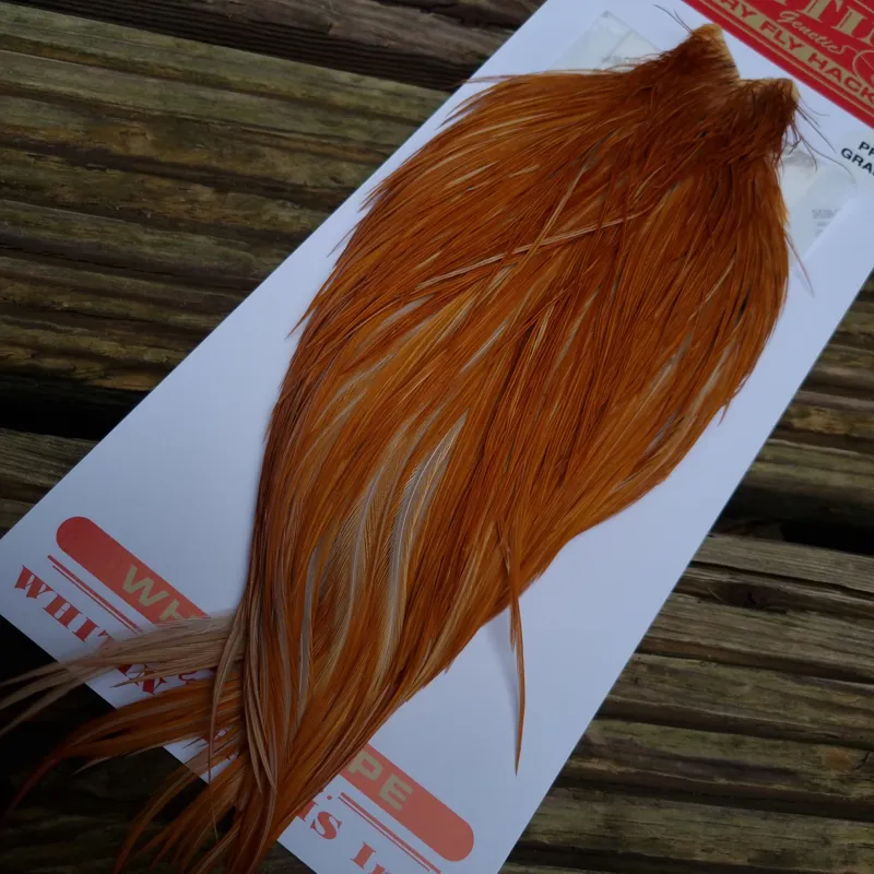 Whiting Pro-Grade Dry Fly Rooster Cape in Medium Ginger A-3