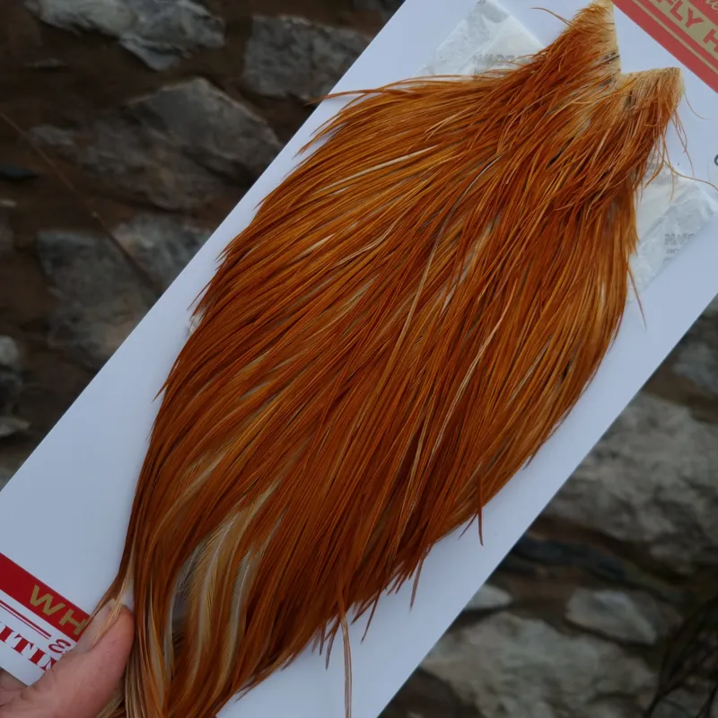 Whiting Pro-Grade Dry Fly Rooster Cape in Medium Ginger A