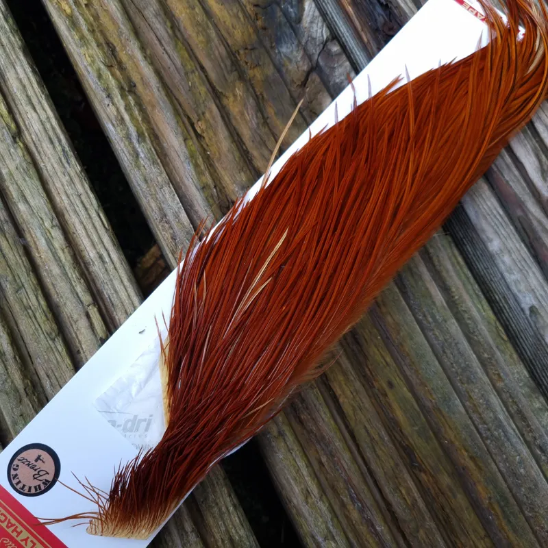 Whiting 1/2 Bronze Grade Dry Fly Rooster Cape in Brown Red Game-1