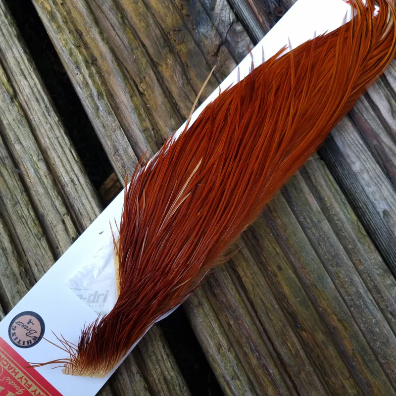 Whiting 1/2 Bronze Grade Dry Fly Rooster Cape in Brown Red Game-3