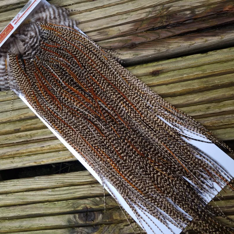 Whiting PRO-Grade Midge Rooster Saddle in Light Cree Splashed with Furnace   A Approx tying size 14/16/18-2