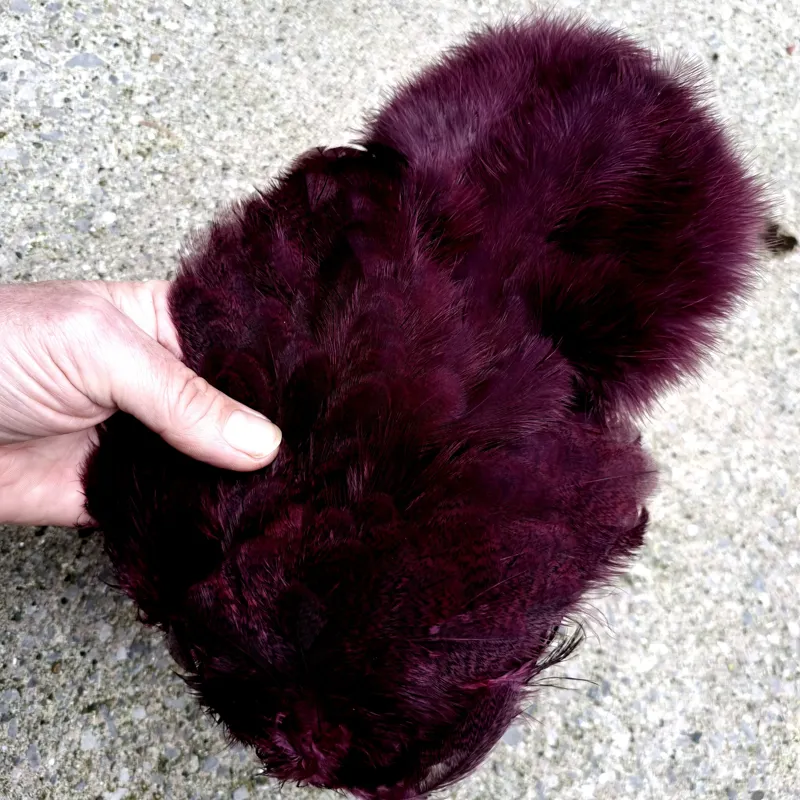 Whiting Coq de Leon Hen Soft Hackle with Chickabou in Speckled Burgundy-2