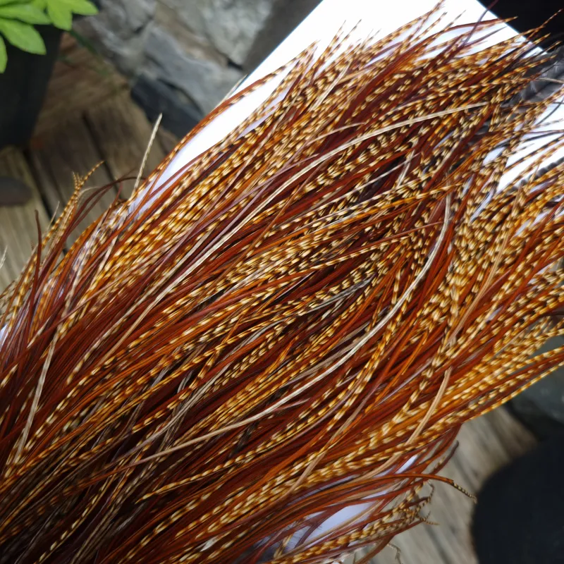 Whiting Pro-Grade Midge Rooster Saddle in Barred Dark Ginger A Approx Tying Sizes 16 18 20 22  24 26 and out of sight-6