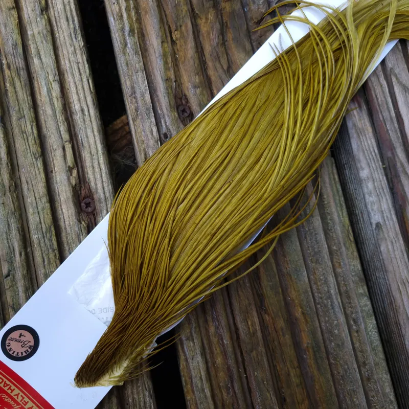 Whiting 1/2 Bronze Grade Dry Fly Rooster Cape in White Dyed Dark Olive-3