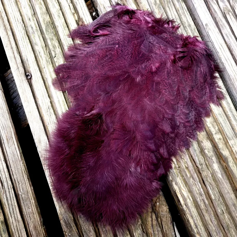 Whiting Coq de Leon Hen Soft Hackle with Chickabou in Speckled Burgundy-3