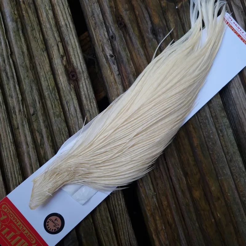 Whiting 1/2 Bronze Grade Dry Fly Rooster Cape in Natural White-3