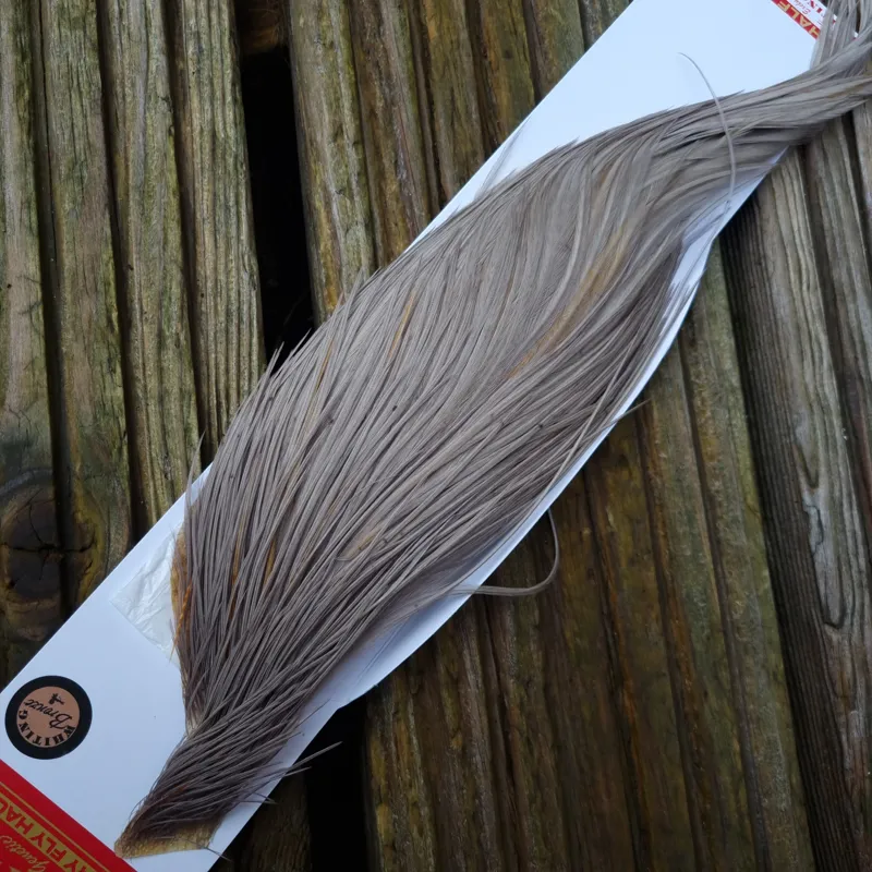 Whiting 1/2 Bronze Grade Dry Fly Rooster Cape in Medium Dun-1