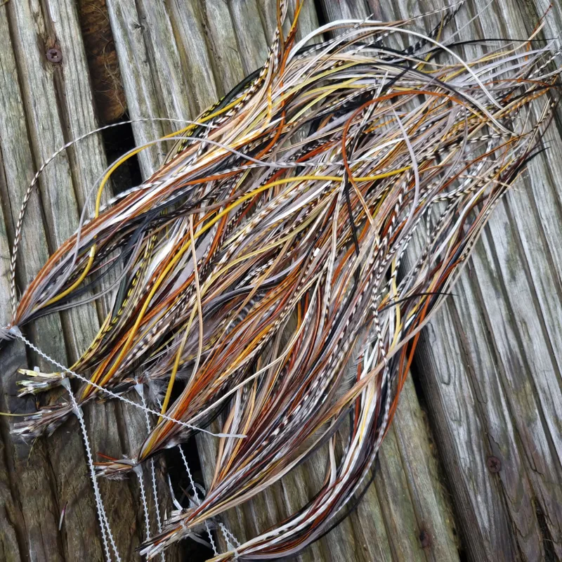 Lakeland Fly-Tying Extra Select Dry Fly Saddle Hackle in Mixed Colours Variety 24 Plus Packs