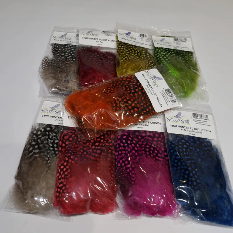 Natures Spirit Fish Hunter Large Dot Guinea Fowl Hackles-1