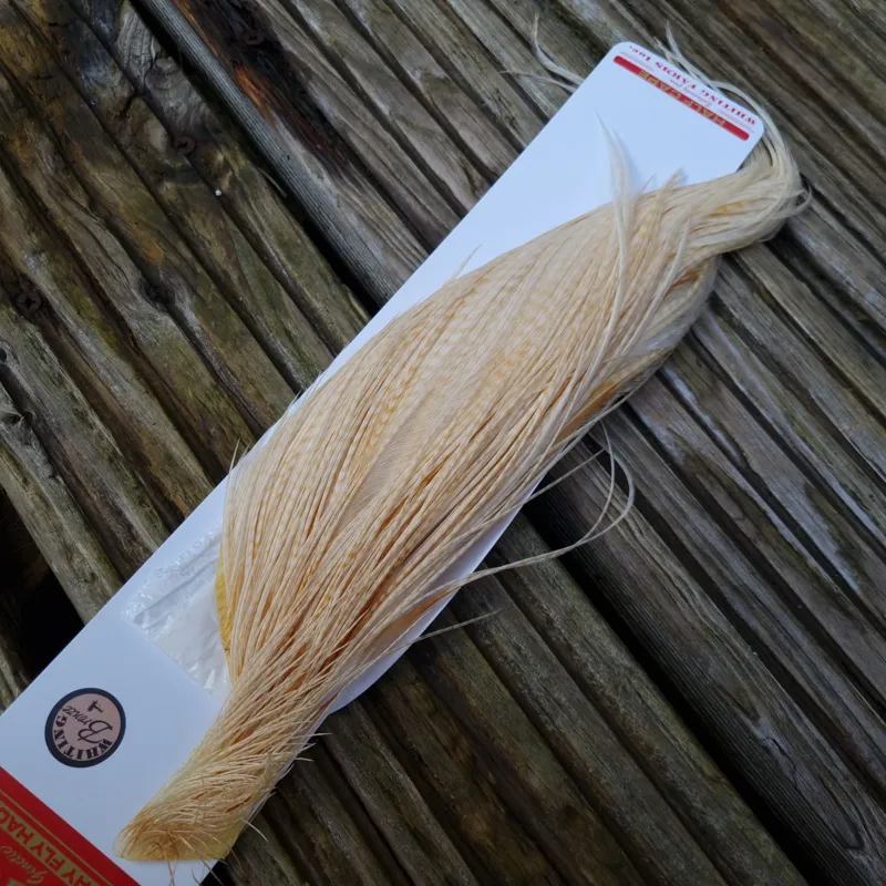 Whiting 1/2 Bronze Grade Dry Fly Rooster Cape in Barred Medium Ginger-1