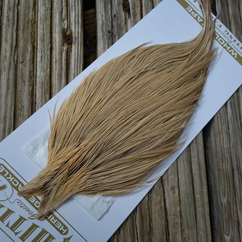 Whiting Heritage Hackles Rooster Cape in Mixed Colours C Sandy Dun Badger/Champagne Badger-3