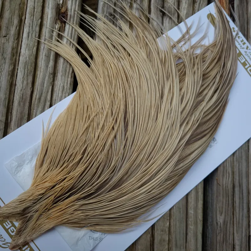 Whiting Heritage Hackles Rooster Cape in Mixed Colours C Sandy Dun Badger/Champagne Badger-2