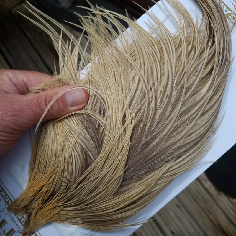 Whiting Heritage Hackles Rooster Cape in Mixed Colours C Sandy Dun Badger/Champagne Badger-6