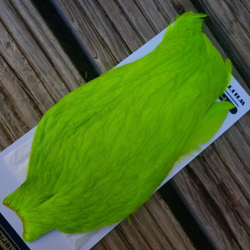 Whiting American Hen Cape in Fl.Green Chartreuse-1