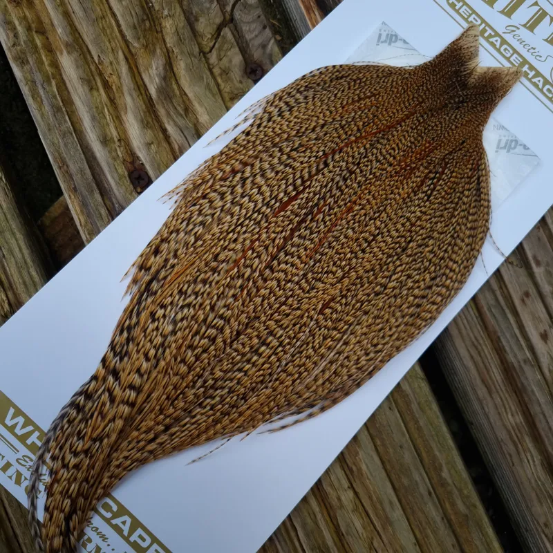 Whiting Heritage Hackles Rooster Cape in Mixed Colours Classic/Golden CREE  A -2