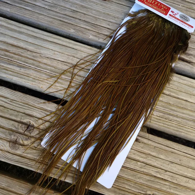 Whiting Pro-Grade Midge Rooster Saddle in White Dyed Dark Olive A Approx Tying Size Few 14 and stuffed with 16/18/20 and a few going smaller-4