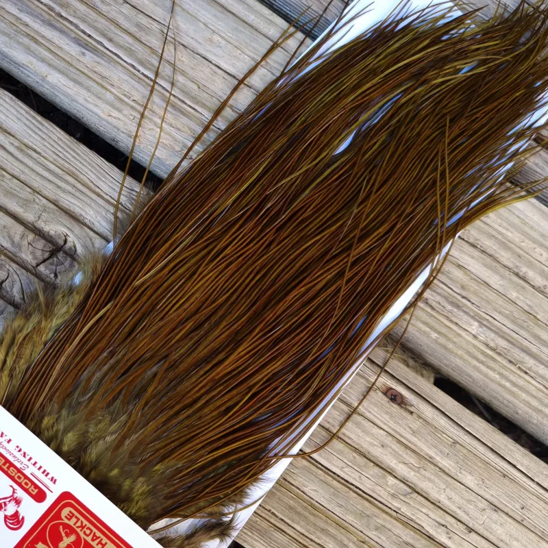 Whiting Pro-Grade Midge Rooster Saddle in White Dyed Dark Olive A Approx Tying Size Few 14 and stuffed with 16/18/20 and a few going smaller-7