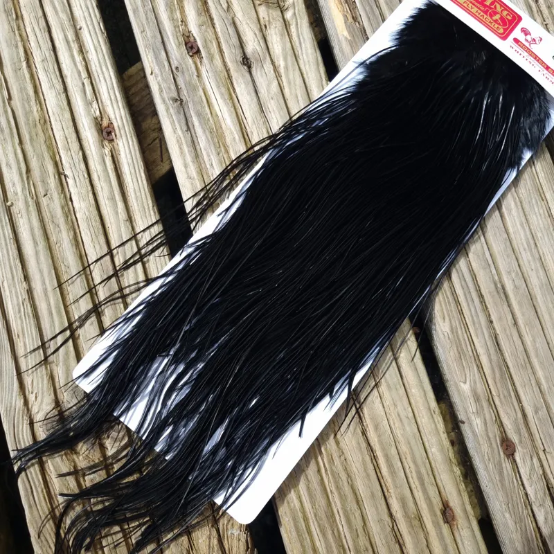 Whiting Pro-Grade Midge Rooster Saddle in Black A Approx Tying Sizes 16/18/20/22/24 with a few smaller-4