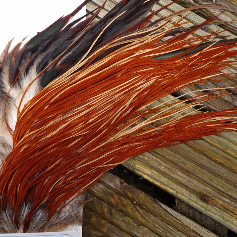 Whiting Heritage Hackles Rooster Saddle in Mixed Colours A Medium to Dark Red Game Approx Tying Sizes 12/14/16/18-3