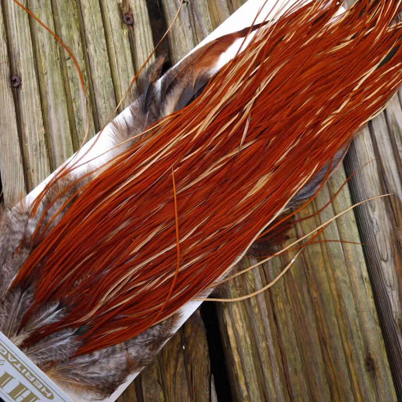 Whiting Heritage Hackles Rooster Saddle in Mixed Colours A Medium to Dark Red Game Approx Tying Sizes 12/14/16/18-6