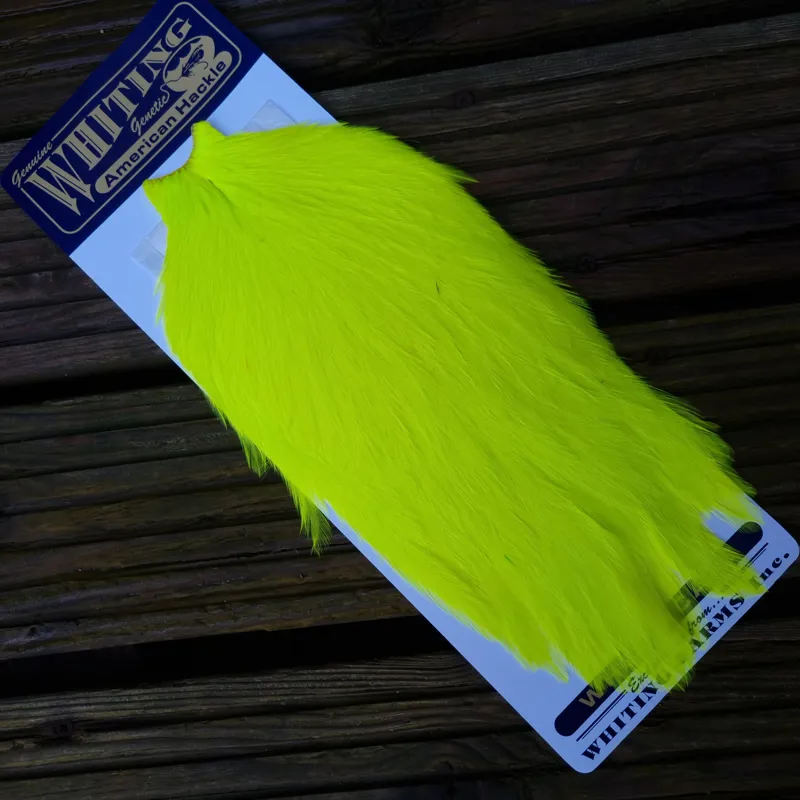 Whiting American Rooster Cape in Fl. Yellow Chartreuse-8