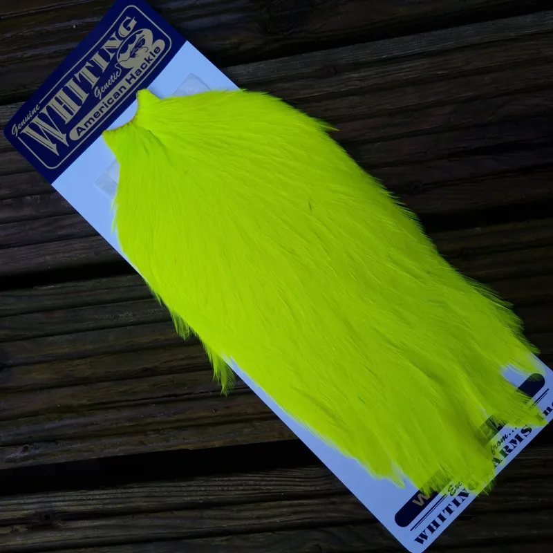 Whiting American Rooster Cape in Fl. Yellow Chartreuse