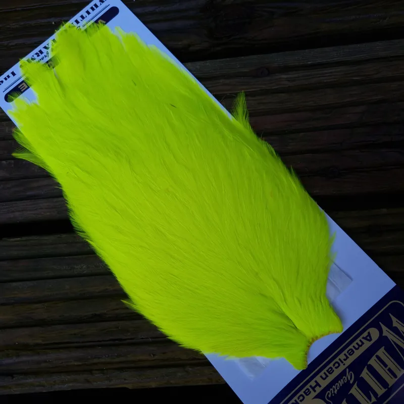Whiting American Rooster Cape in Fl. Yellow Chartreuse-1