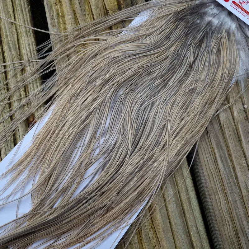 Whiting Pro-Grade Midge Rooster Saddle in Natural Dun/ Light Blue Dun/Medium Blue Dun Badger/Champagne Blue Dun Badger B Tying Approx 14/16/18/20-4