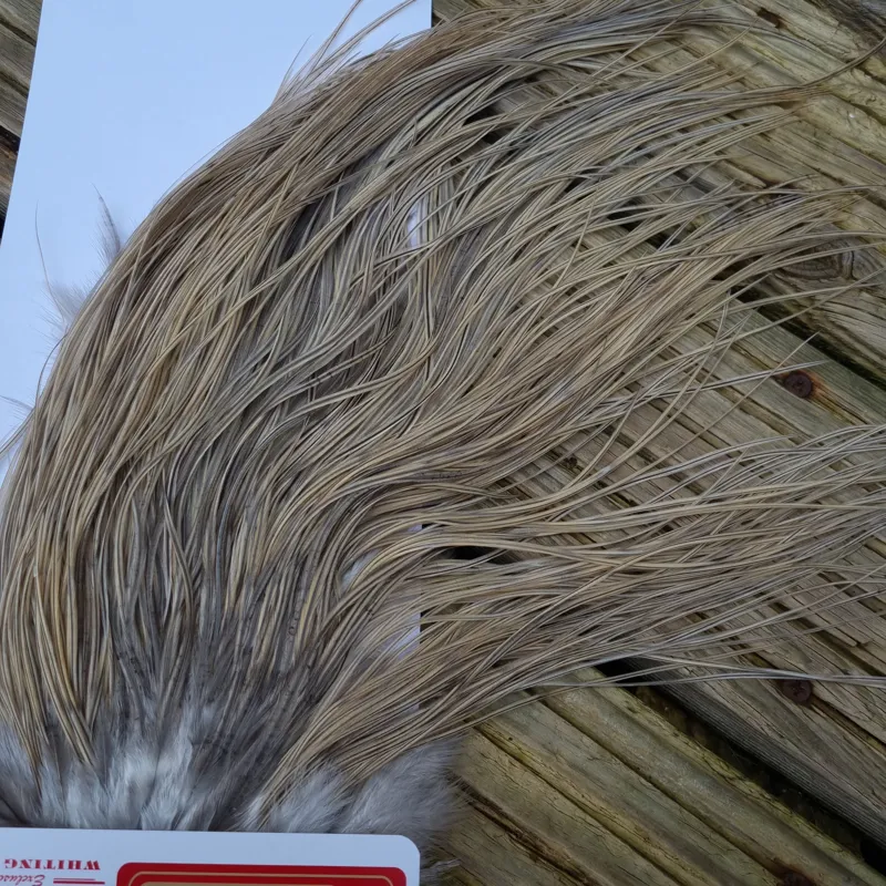 Whiting Pro-Grade Midge Rooster Saddle in Natural Dun/ Light Blue Dun/Medium Blue Dun Badger/Champagne Blue Dun Badger B Tying Approx 14/16/18/20-5