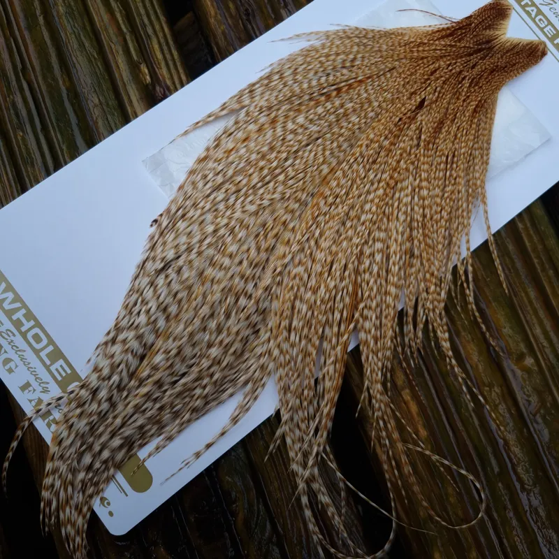 Whiting Heritage Hackles Rooster Cape in Mixed Colours B Tan Grizzly/ Biscuit Brown Grizzly/Barred Biscuit Brown Hackles