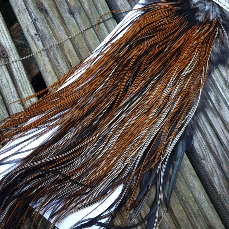 Whiting Heritage Hackles Rooster Saddle in Mixed Colours B Light/Medium and Speckled Furnace Tying Approx 16/18/20-4