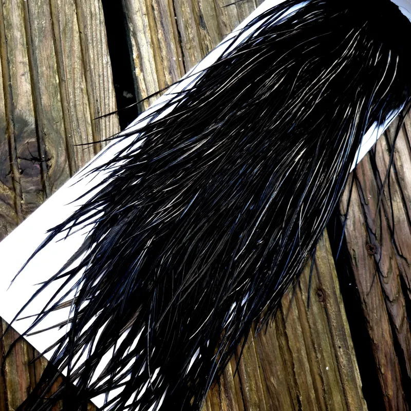 Whiting Pro-Grade Midge Rooster Saddle in Black B Approx Tying Sizes some 14 stuffed with16 18 20 22 -2