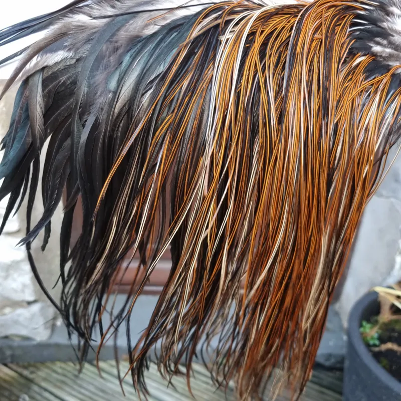 Whiting Heritage Hackles Rooster Saddle in Mixed Colours B Light/Medium and Speckled Furnace Tying Approx 16/18/20-3