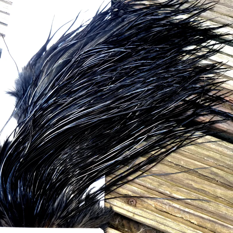 Whiting Pro-Grade Midge Rooster Saddle in Black B Approx Tying Sizes some 14 stuffed with16 18 20 22 -3