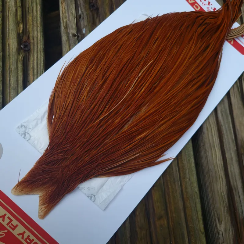 Whiting Pro-Grade Dry Fly Rooster Cape in Brown B-1