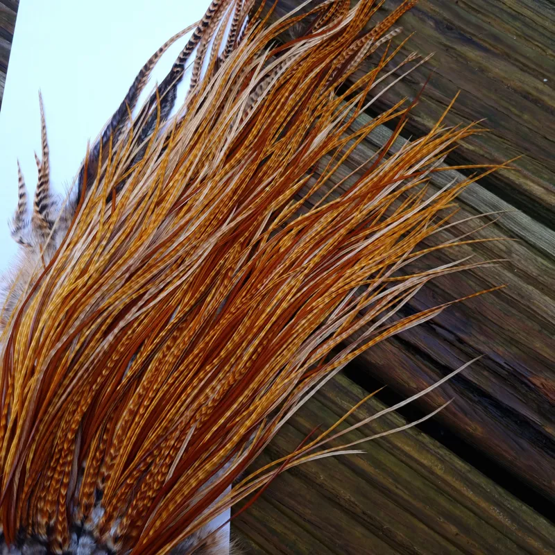 Whiting Pro-Grade Dry Fly Rooster Saddle in Barred Dark Ginger B Tying Approx.  12/14/16-3