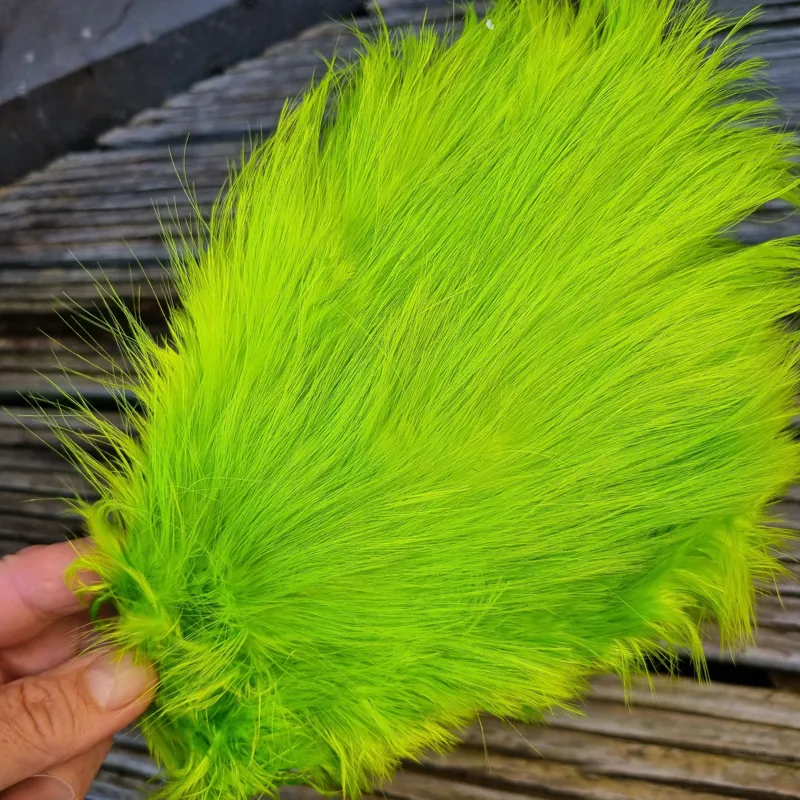 Whiting Spey Bird Fur in Fl.Green Chartreuse
