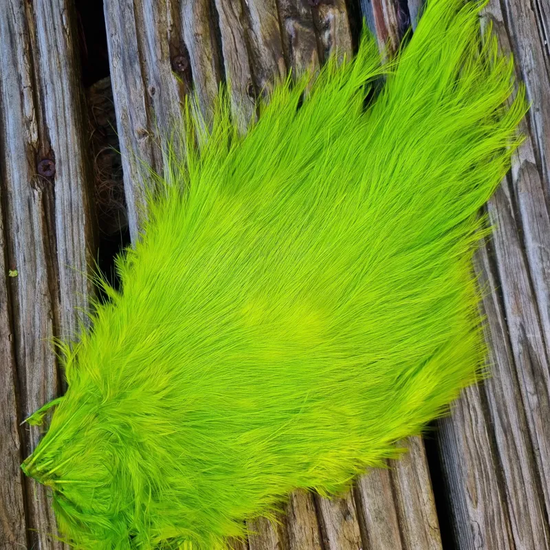 Whiting Spey Bird Fur in Fl.Green Chartreuse-1