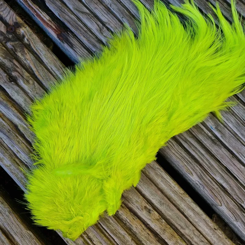 Whiting Spey Bird Fur in Fl.Yellow Chartreuse