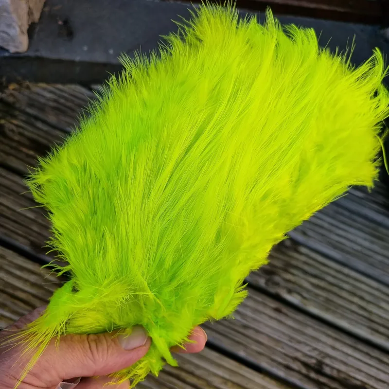 Whiting Spey Bird Fur in Fl.Yellow Chartreuse-1