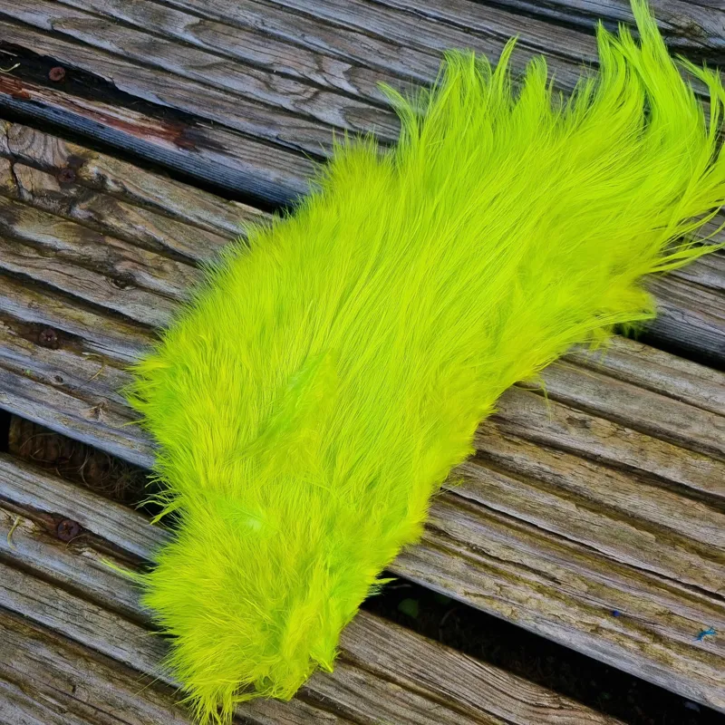 Whiting Spey Bird Fur in Fl.Yellow Chartreuse-4