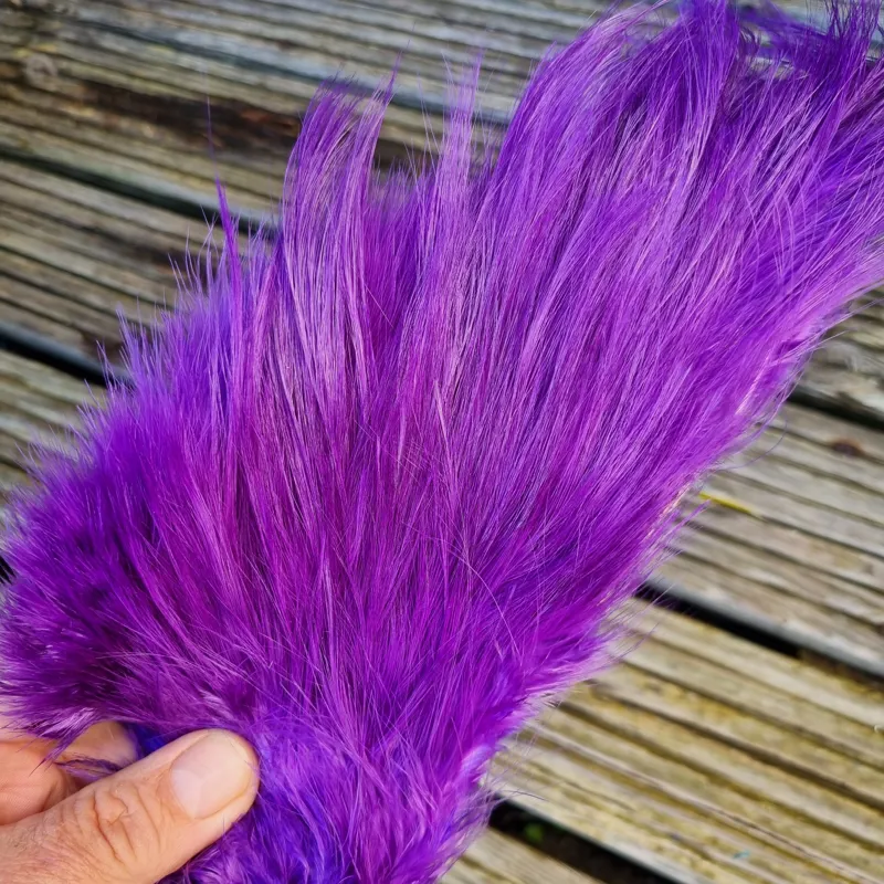 Whiting Spey Bird Fur in Purple