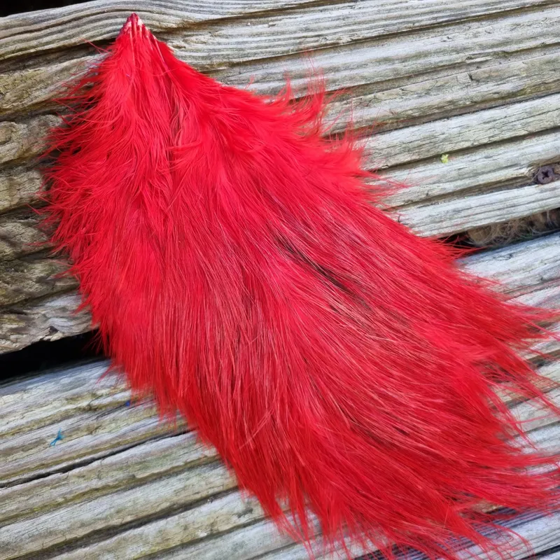Whiting Spey Bird Fur in Red-1