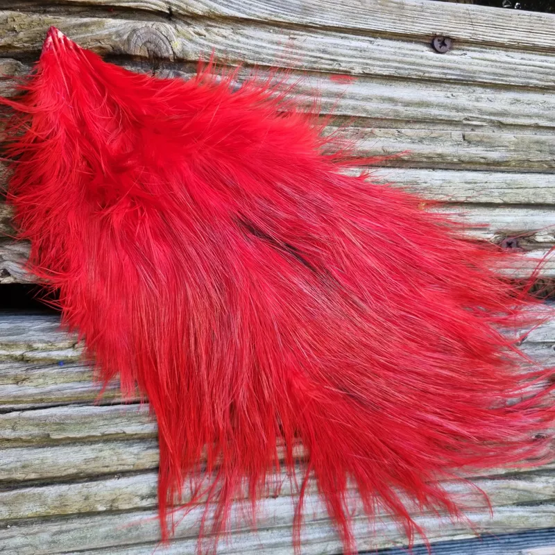 Whiting Spey Bird Fur in Red-3