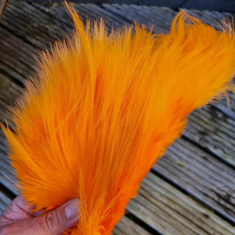 Whiting Spey Bird Fur in Shrimp Orange-2