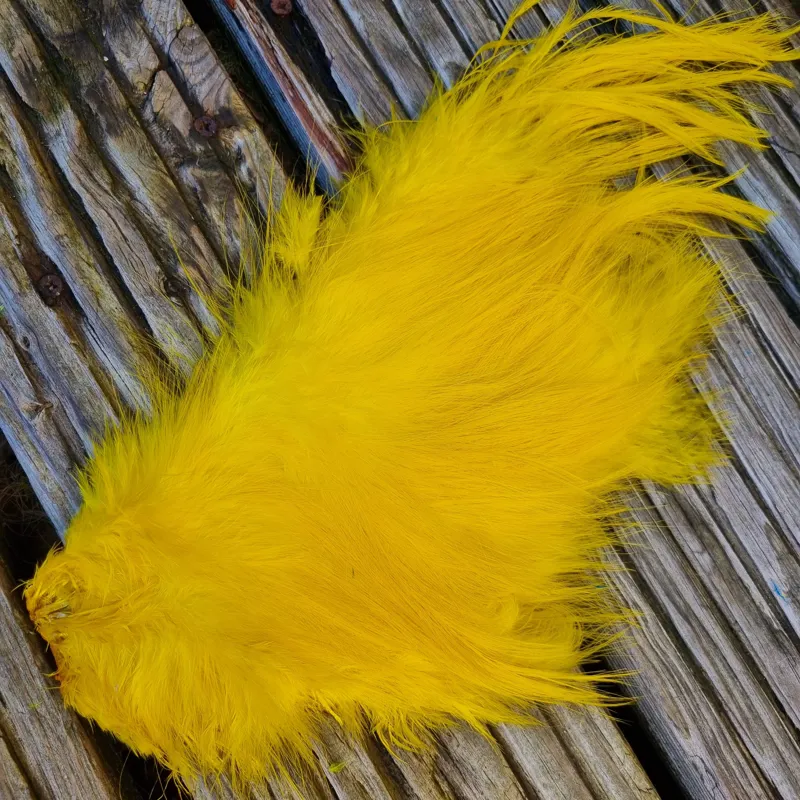 Whiting Spey Bird Fur in Yellow