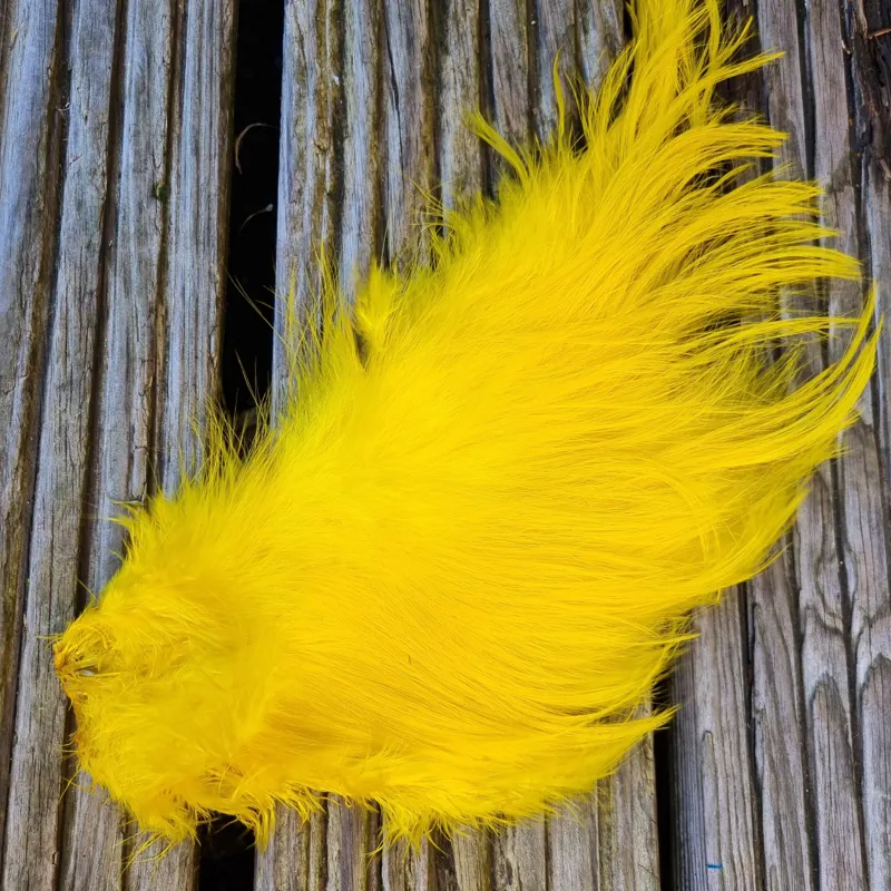 Whiting Spey Bird Fur in Yellow-3