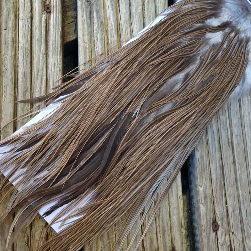 Whiting Hebert Miner Pro-Grade Dry Fly Rooster Saddle in Brown Gray Dun B Tying Approx 10 12 14-4