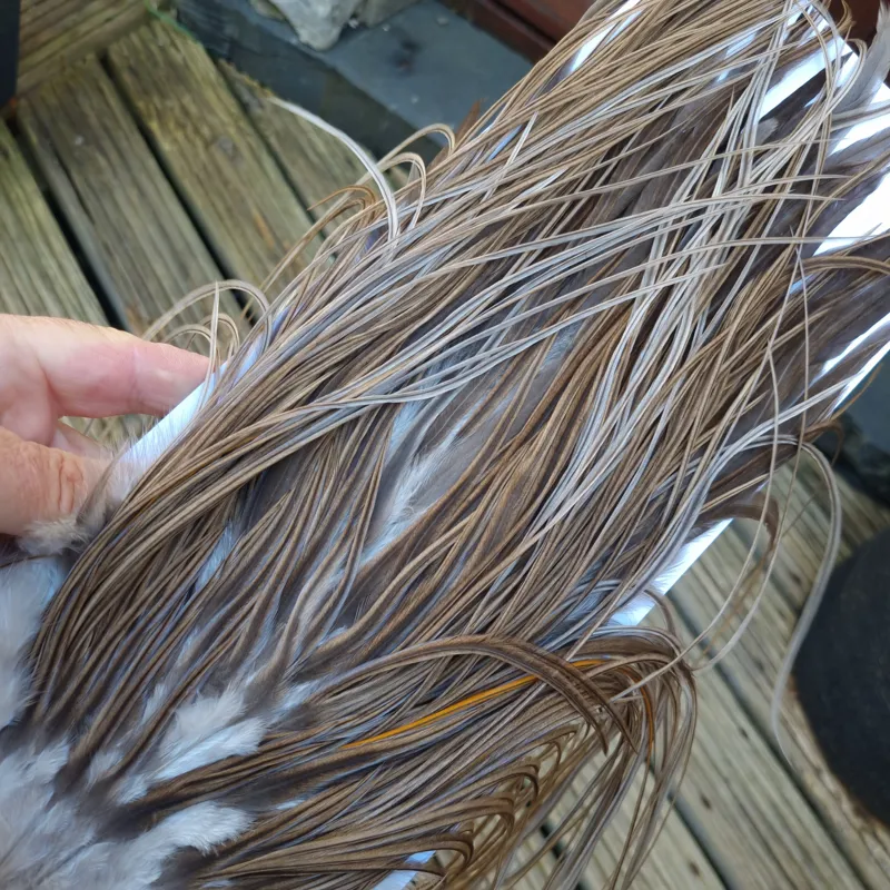 Whiting Hebert Miner Pro-Grade Dry Fly Rooster Saddle in Brown Gray Dun B Tying Approx 10 12 14-5